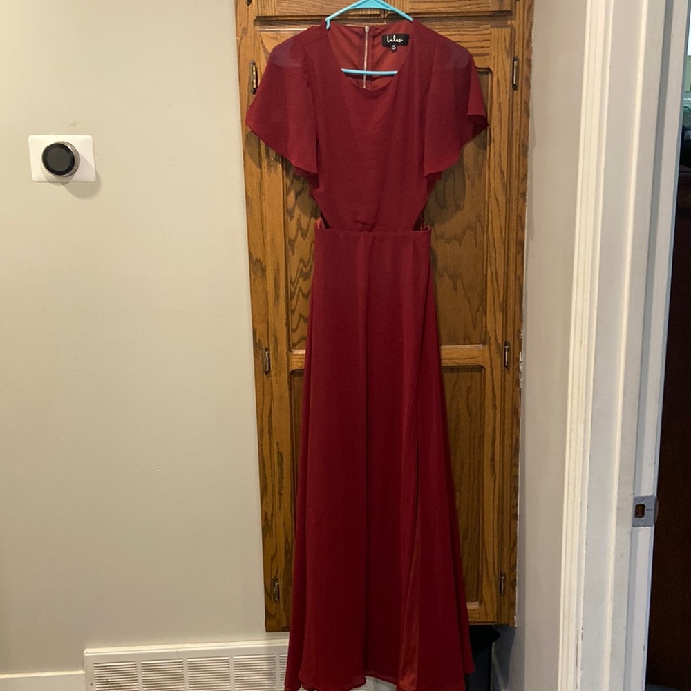 red lulus long dress